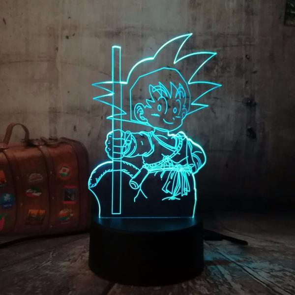 Lámpara LED 3D Dragon Ball Goku Palo Mágico